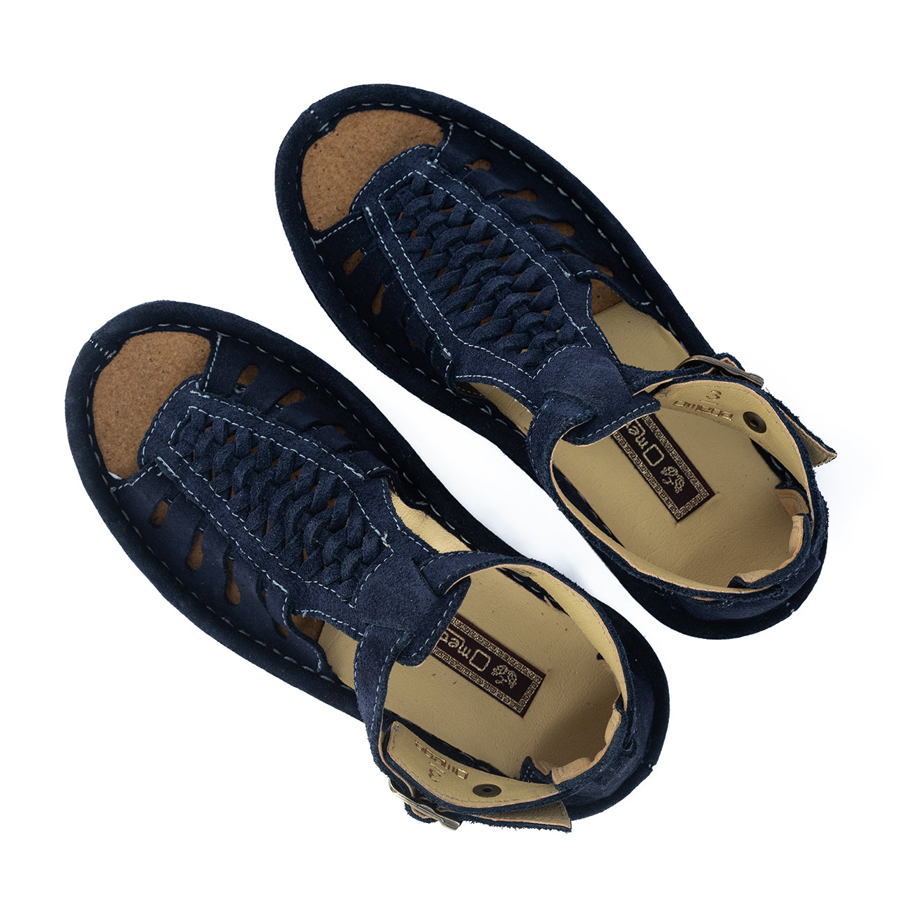 Fassie : Leather Sandal in Navy Suede