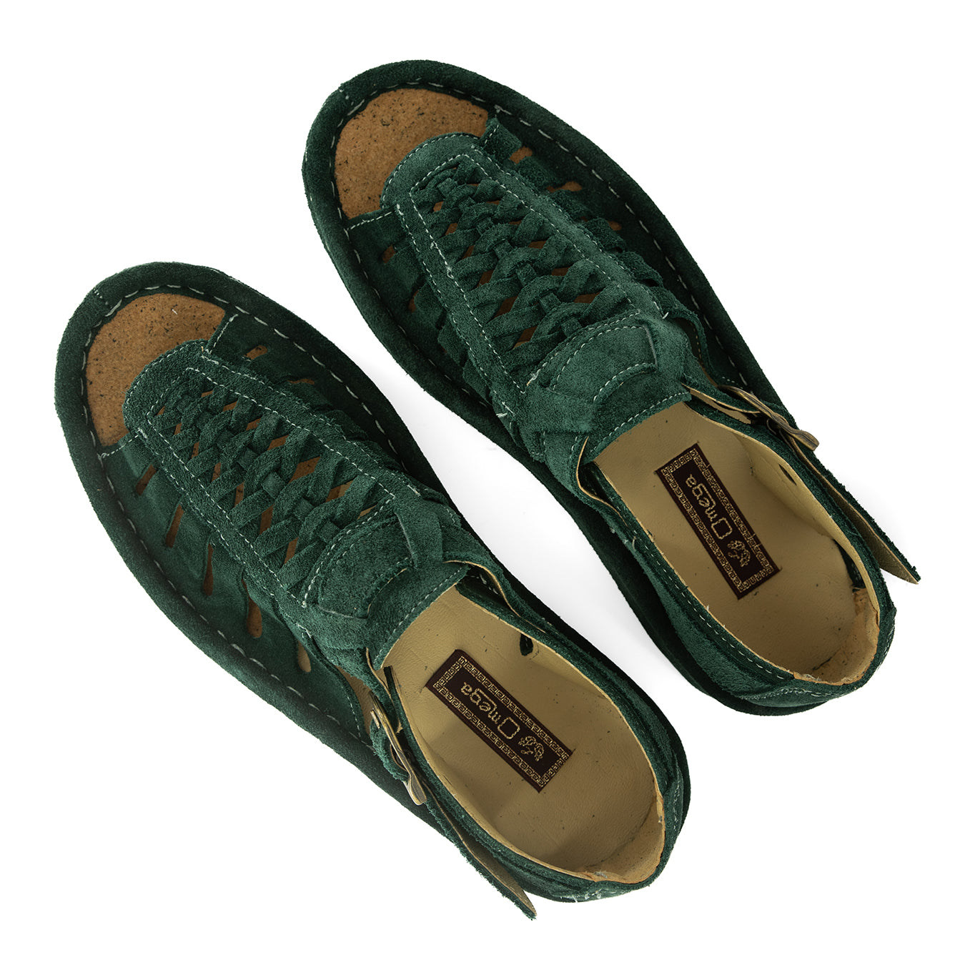 Kgosi : Leather Sandal in Forest Suede