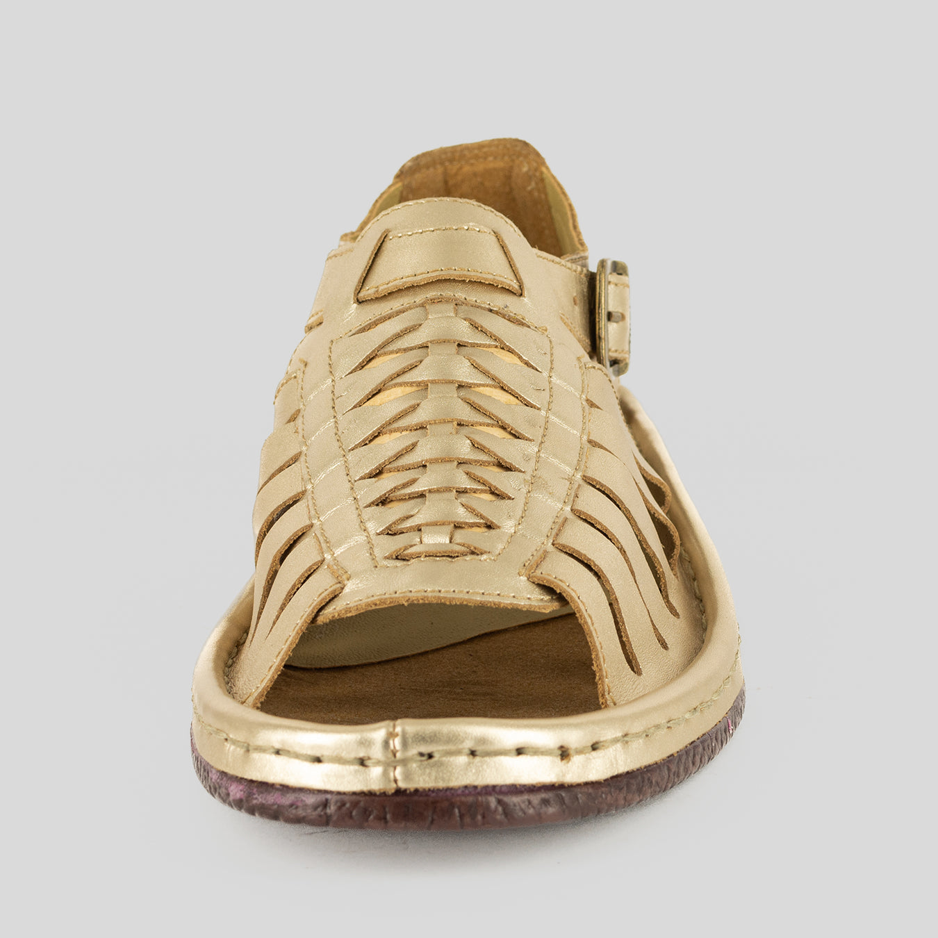 Kgosi : Leather Sandal in Gold Foil Leather
