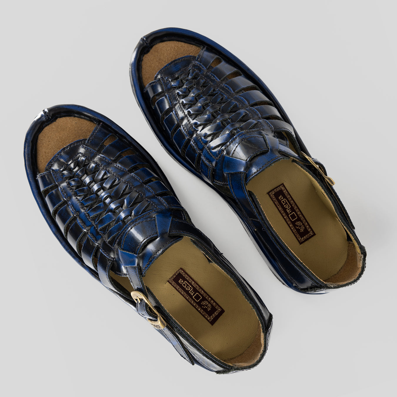 Kgosi : Leather Sandal in Navy Fiesta Leather