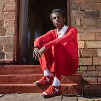 Kgosi : Leather Sandal in Red Soft Saddle