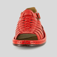 Kgosi : Leather Sandal in Red Soft Saddle