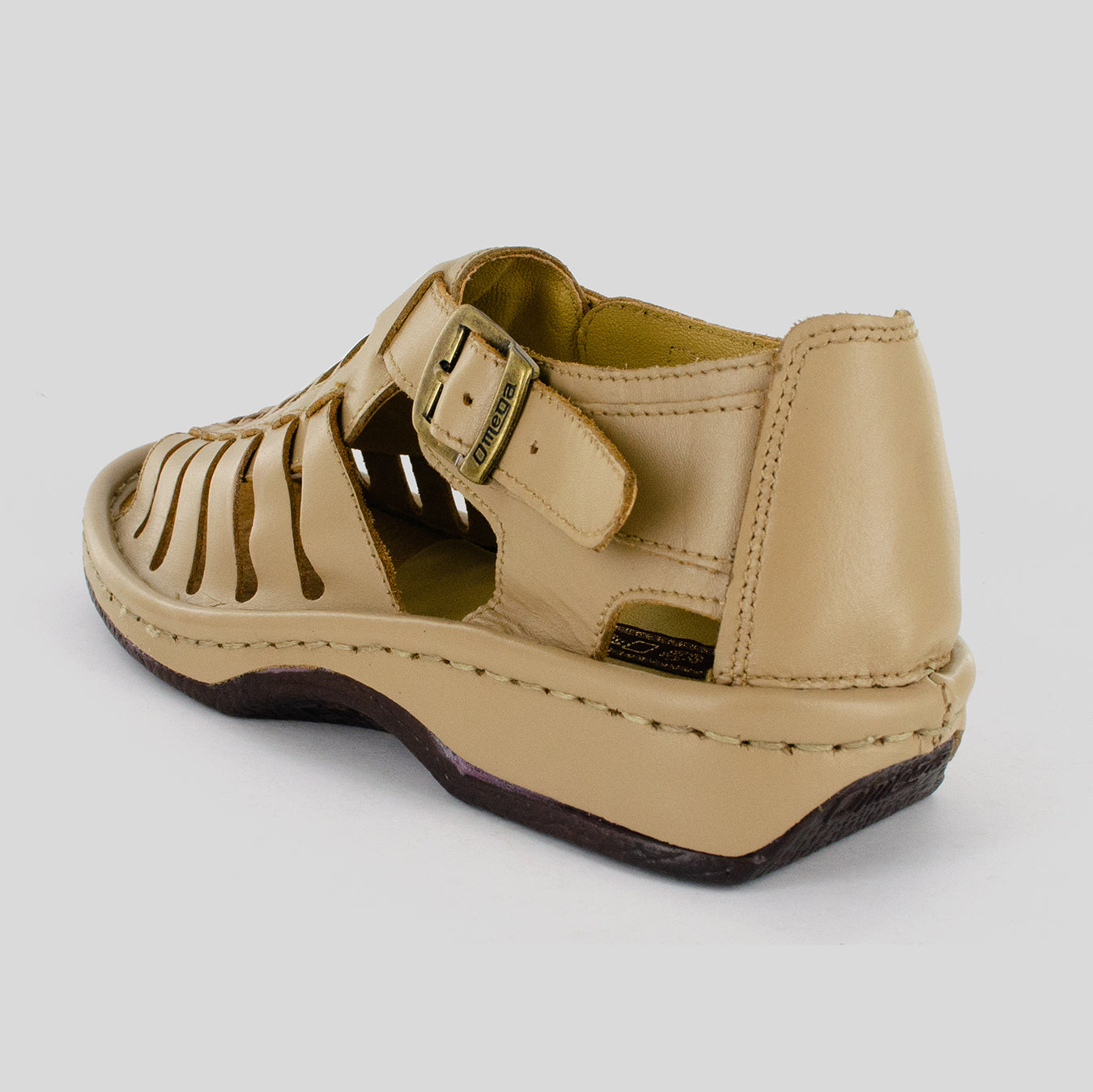 Kgosi : Leather Sandal in Taupe Soft Saddle