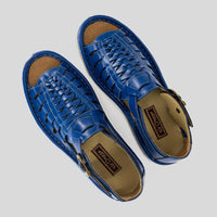 Kgosi : Leather Sandal in Blue Bugatti Soft Saddle