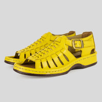 Kgosi : Leather Sandal in Yellow Soft Saddle