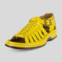 Kgosi : Leather Sandal in Yellow Soft Saddle