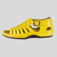 Kgosi : Leather Sandal in Yellow Soft Saddle