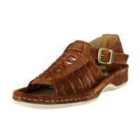 Kgosi : Leather Sandal in Tan Suede