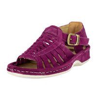 Kgosi : Leather Sandal in Cerise Suede