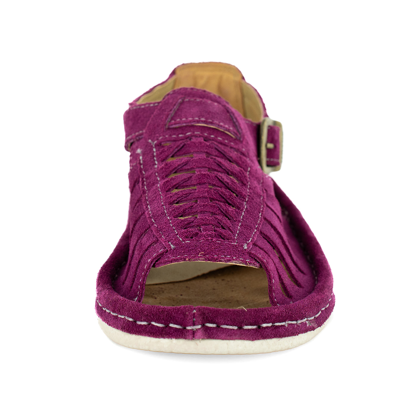Kgosi : Leather Sandal in Cerise Suede