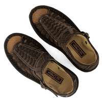 Kgosi : Leather Sandal in Choc Suede