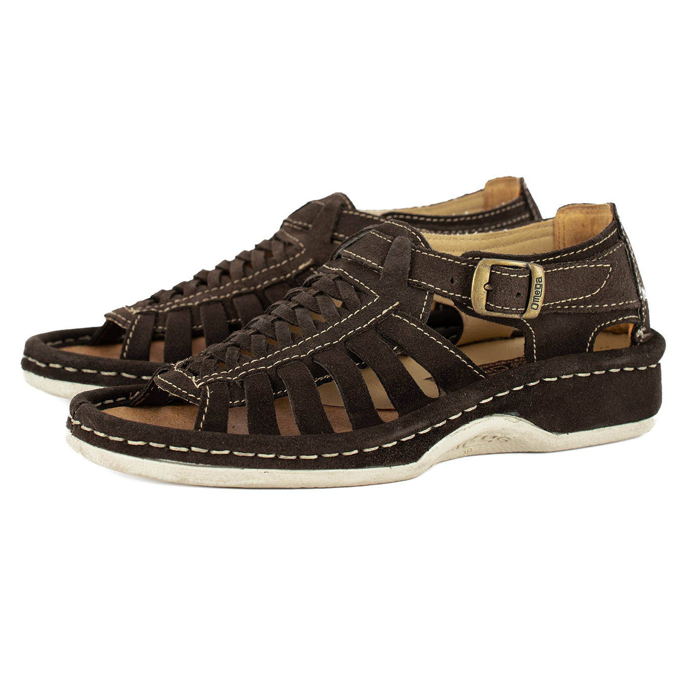 Kgosi : Leather Sandal in Choc Suede