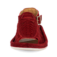 Kgosi : Leather Sandal in Red Suede