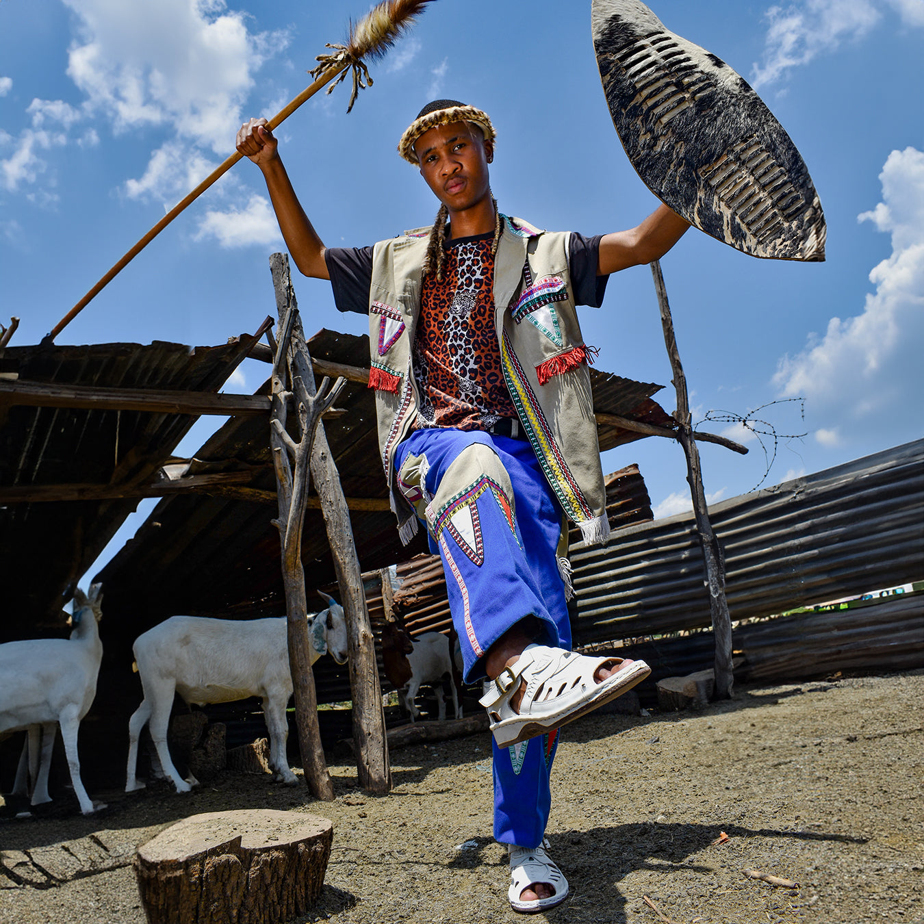 Duna : Leather Sandal in White Soft Saddle Leather