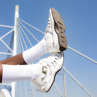 Duna : Leather Sandal in White Soft Saddle Leather