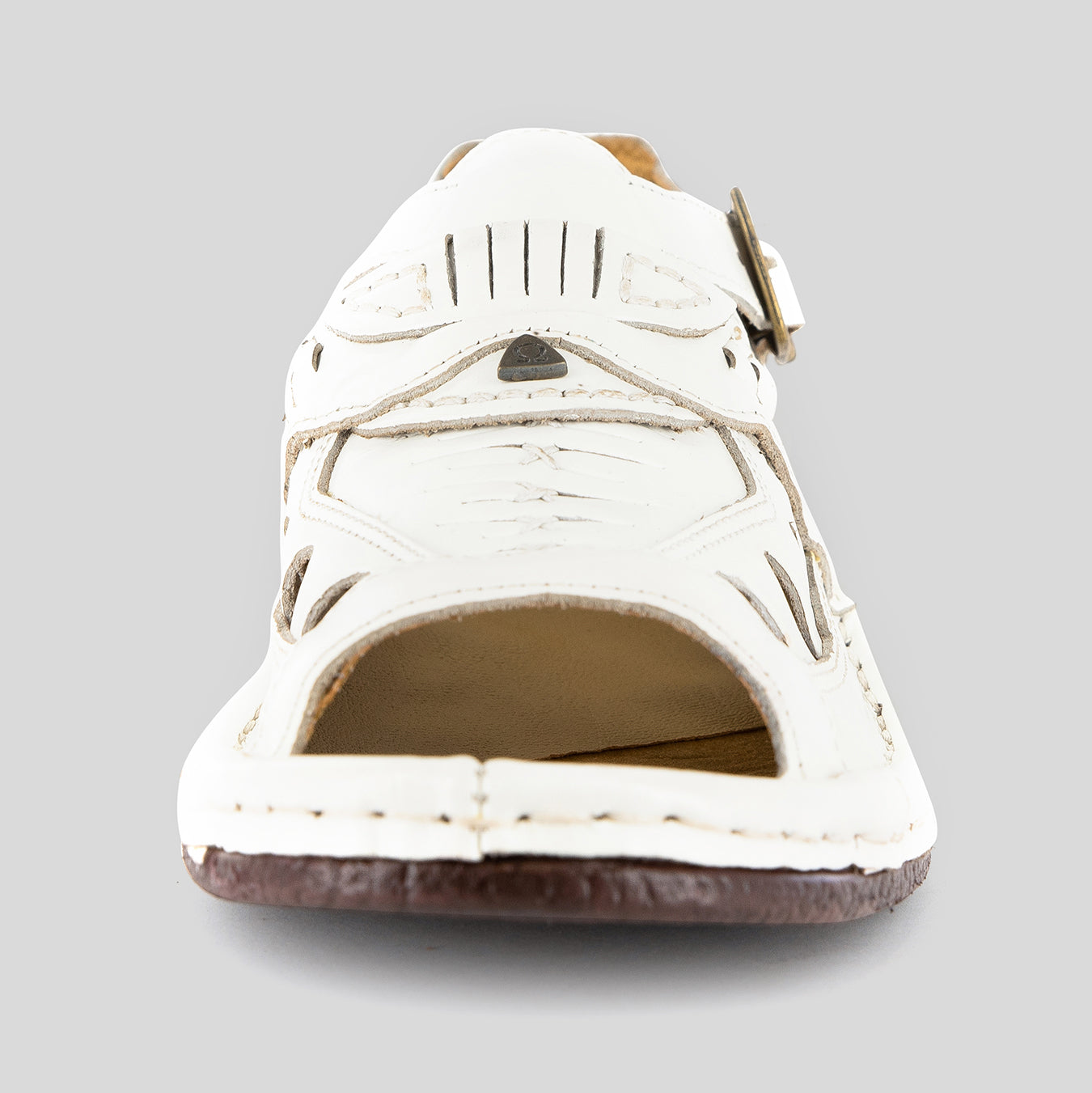 Duna : Leather Sandal in White Soft Saddle Leather