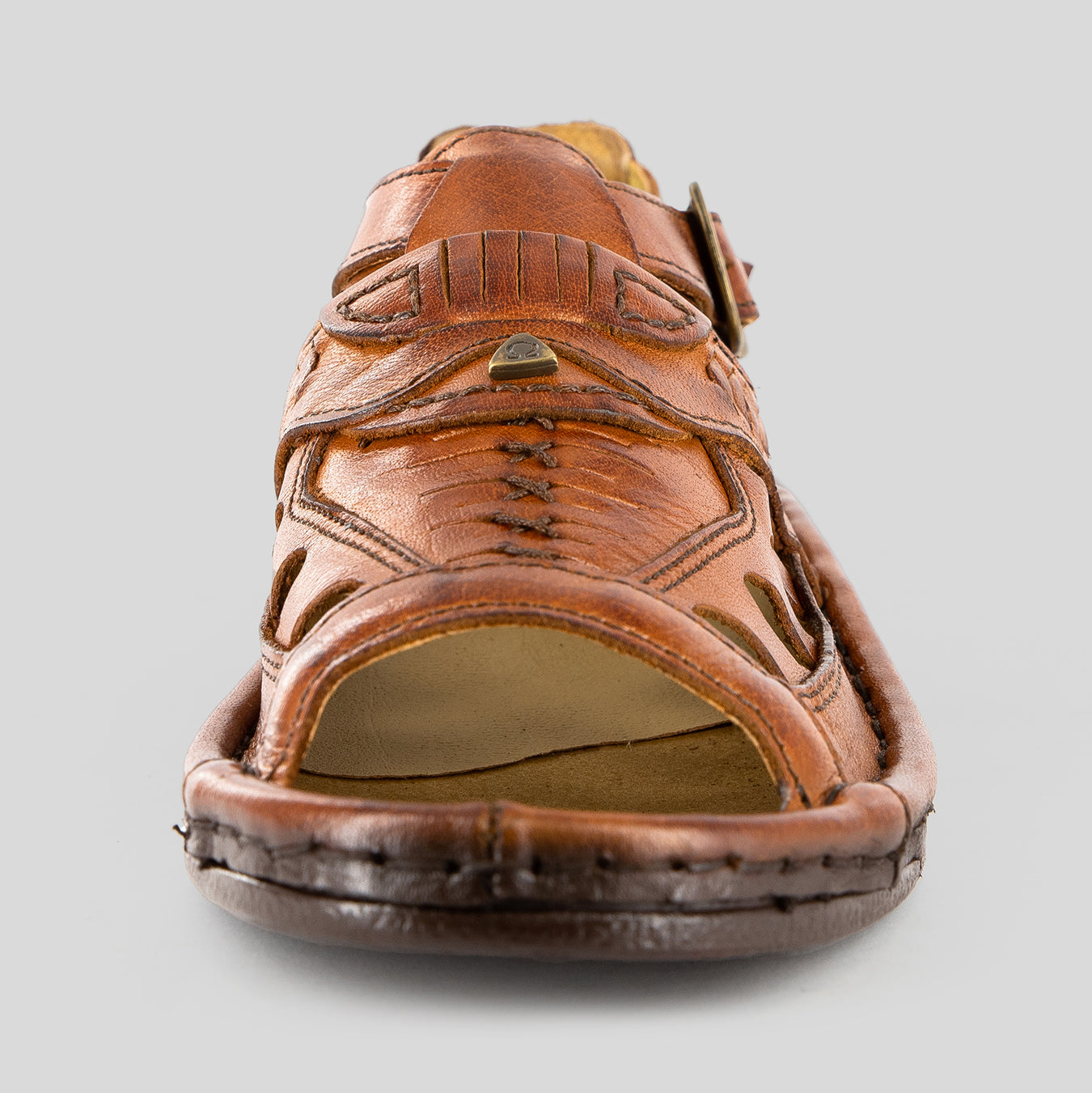 Duna : Leather Sandal in Terracotta Buffalo Leather