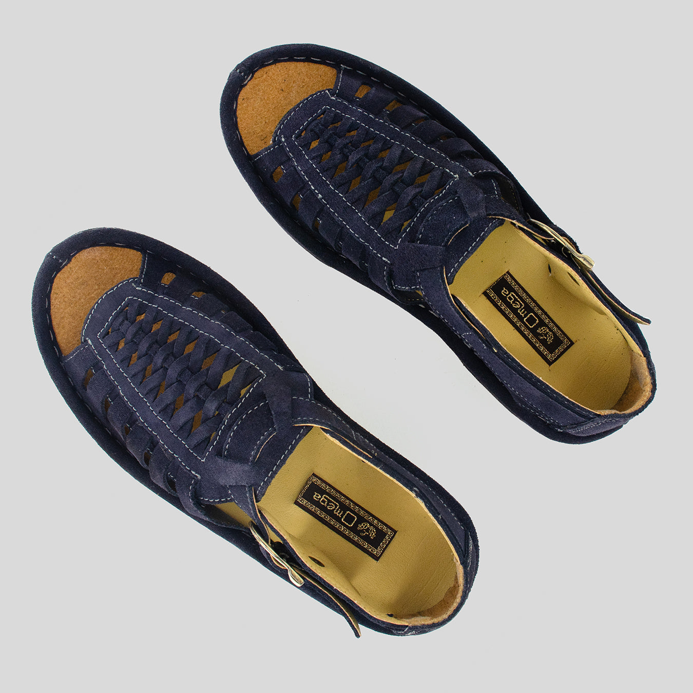 Kgosi : Leather Sandal in Navy Suede