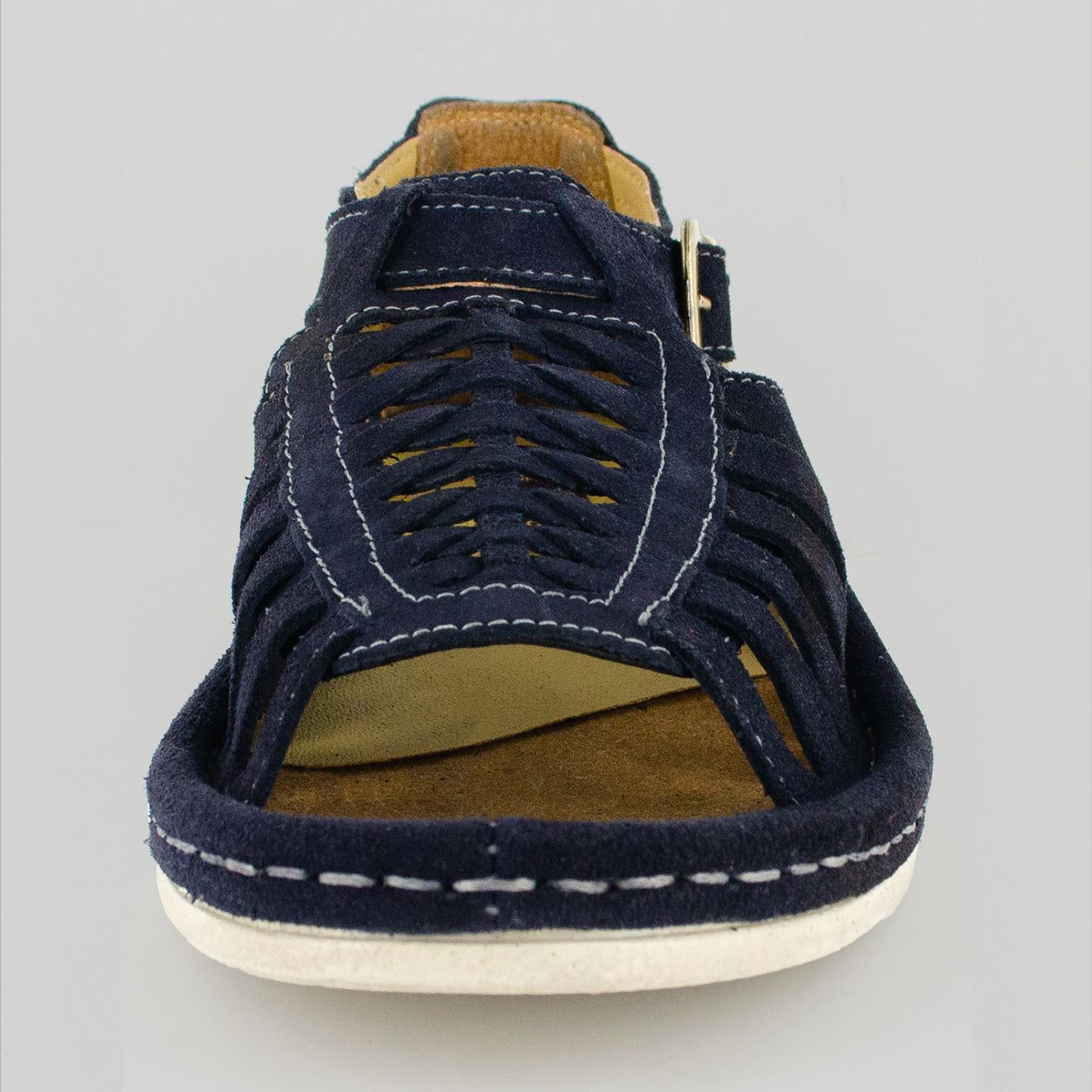 Kgosi : Leather Sandal in Navy Suede