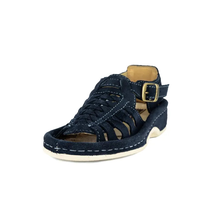 OKOM021 : Leather Sandal in Navy Suede