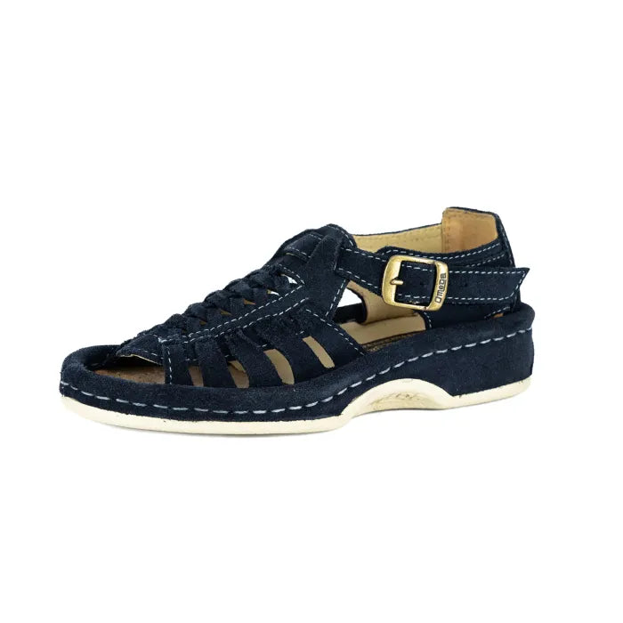 OKOM021 : Leather Sandal in Navy Suede