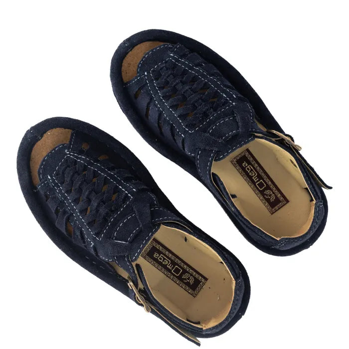 OKOM021 : Leather Sandal in Navy Suede