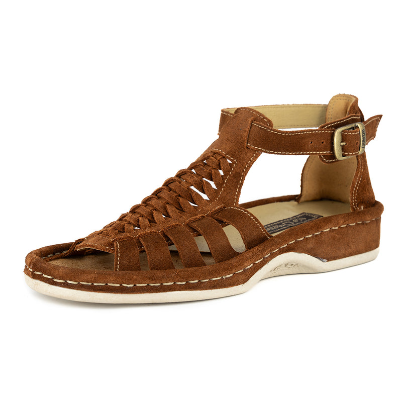 OLOM001 : Leather Sandal in Tan Suede