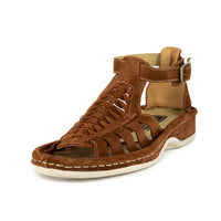 OLOM001 : Leather Sandal in Tan Suede