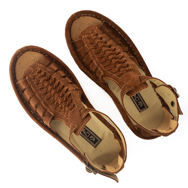 OLOM001 : Leather Sandal in Tan Suede