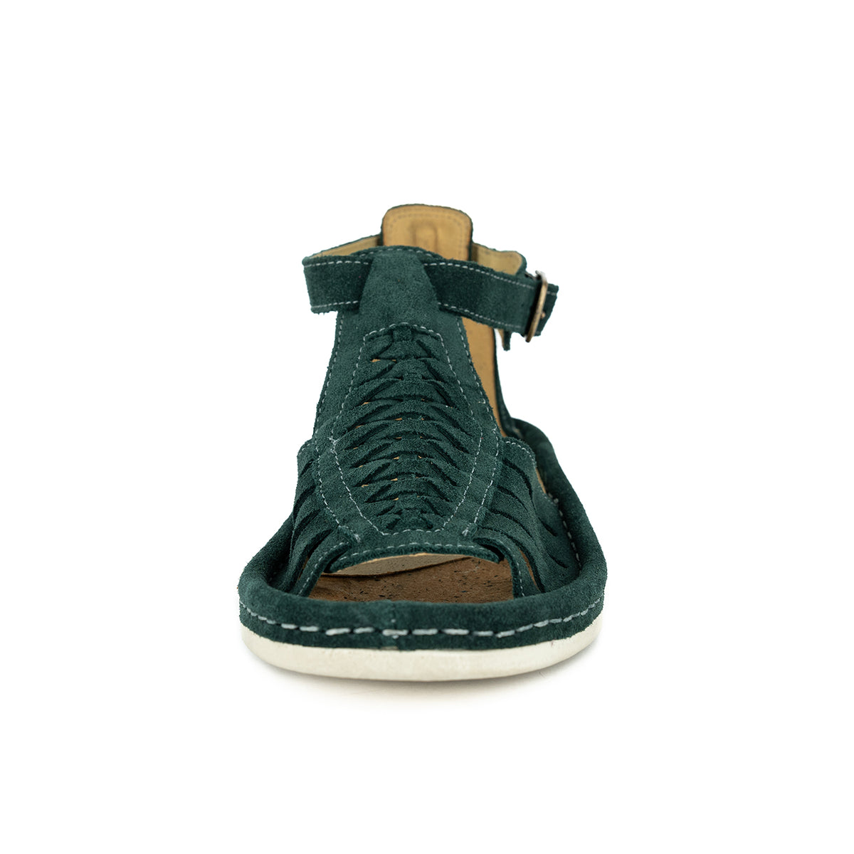 Fassie : Leather Sandal in Forest Suede