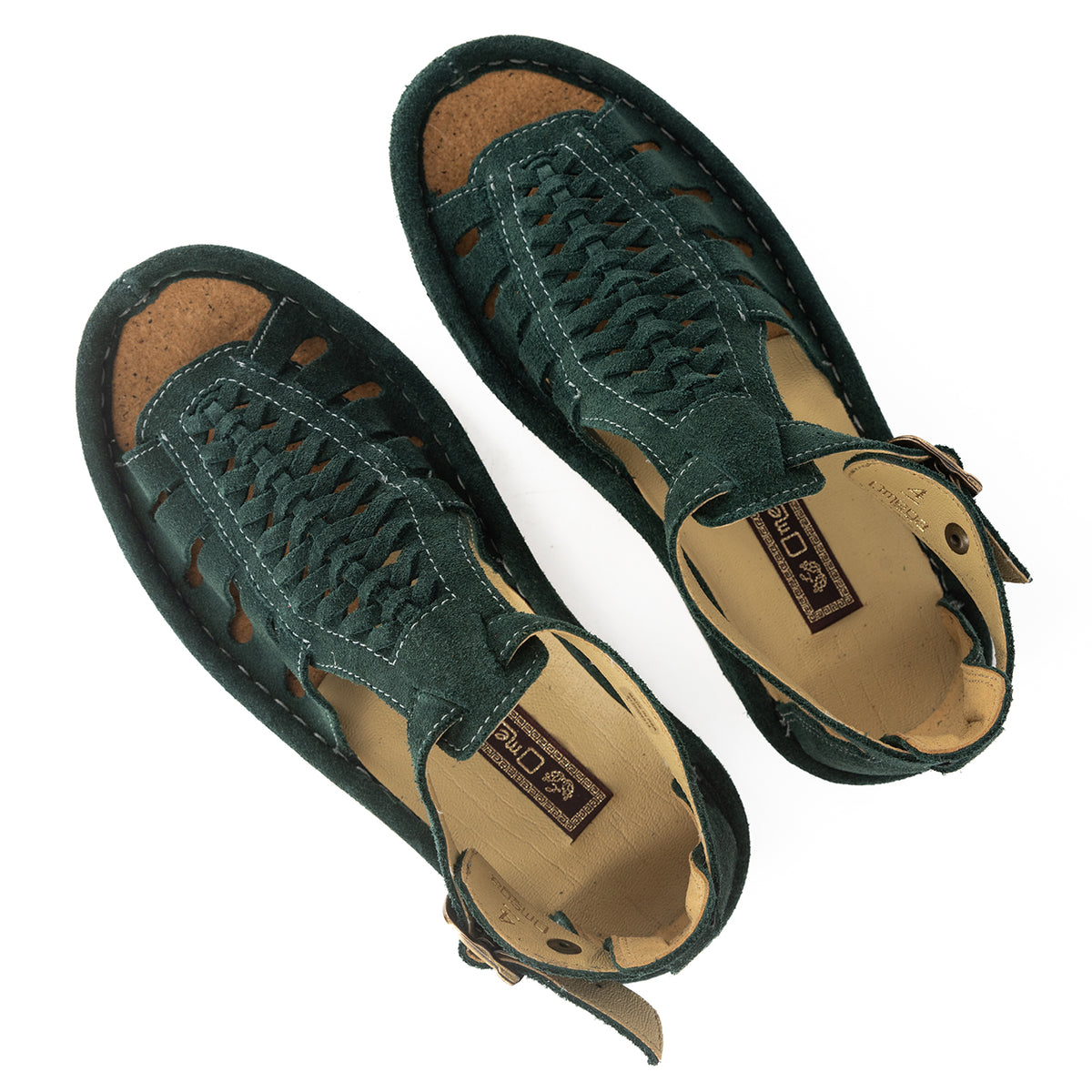 Fassie : Leather Sandal in Forest Suede