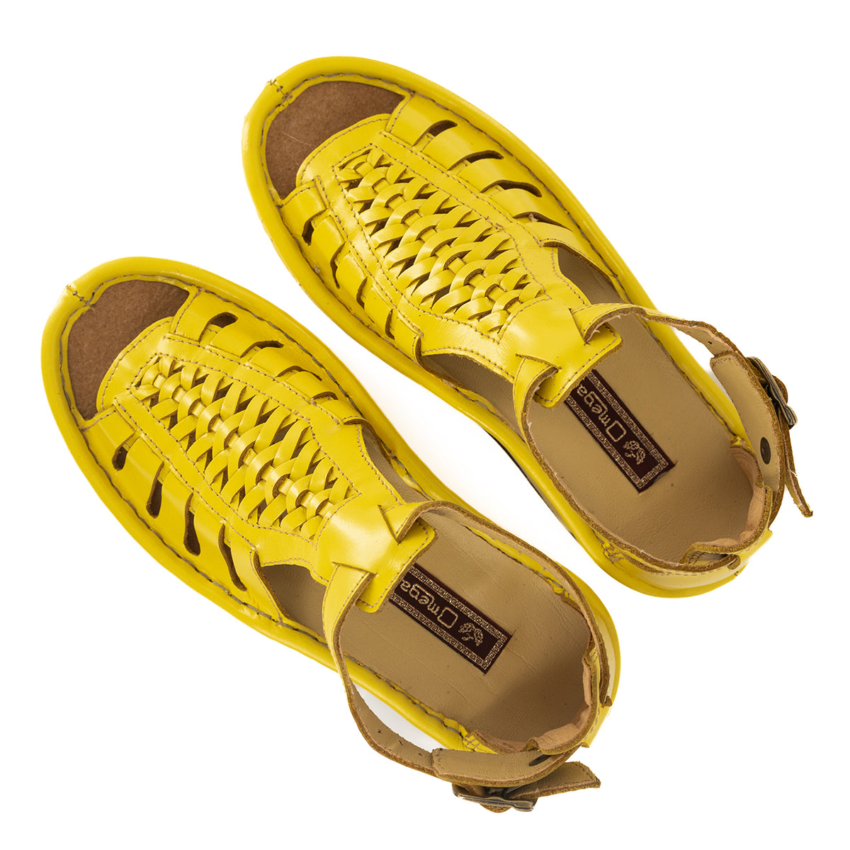 Fassie : Leather Sandal in Yellow Soft Saddle