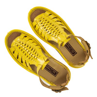 OLOM001 : Leather Sandal in Yellow Soft Saddle