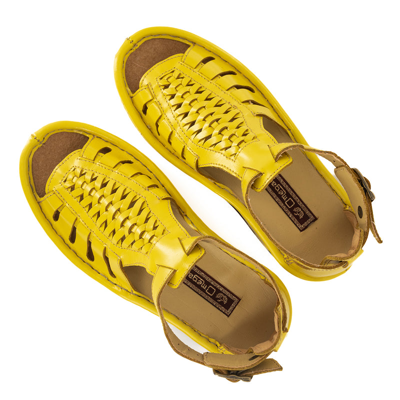 OLOM001 : Leather Sandal in Yellow Soft Saddle