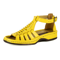 OLOM001 : Leather Sandal in Yellow Soft Saddle