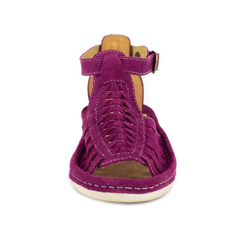 Fassie : Leather Sandal in Cerise Suede