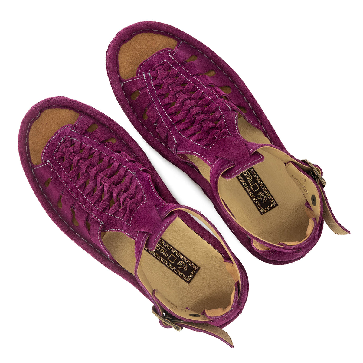 Fassie : Leather Sandal in Cerise Suede