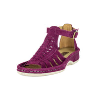 OLOM001 : Leather Sandal in Cerise Suede
