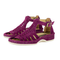 OLOM001 : Leather Sandal in Cerise Suede