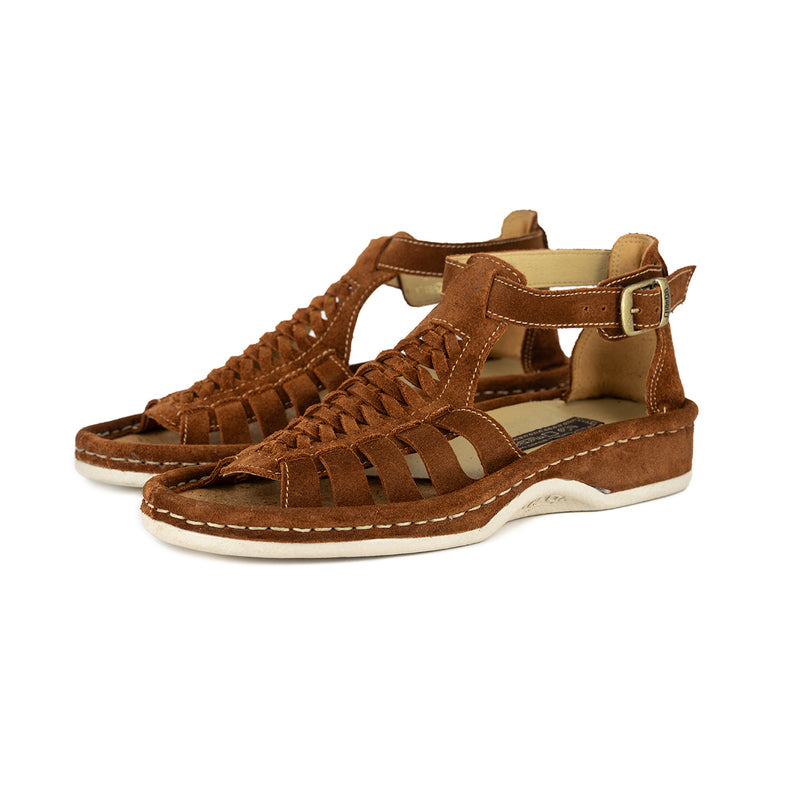 OLOM001 : Leather Sandal in Tan Suede
