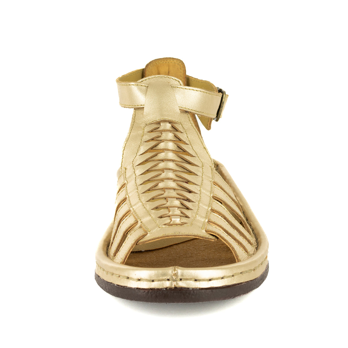 OLOM003 : Leather Sandal in Gold Foil Leather