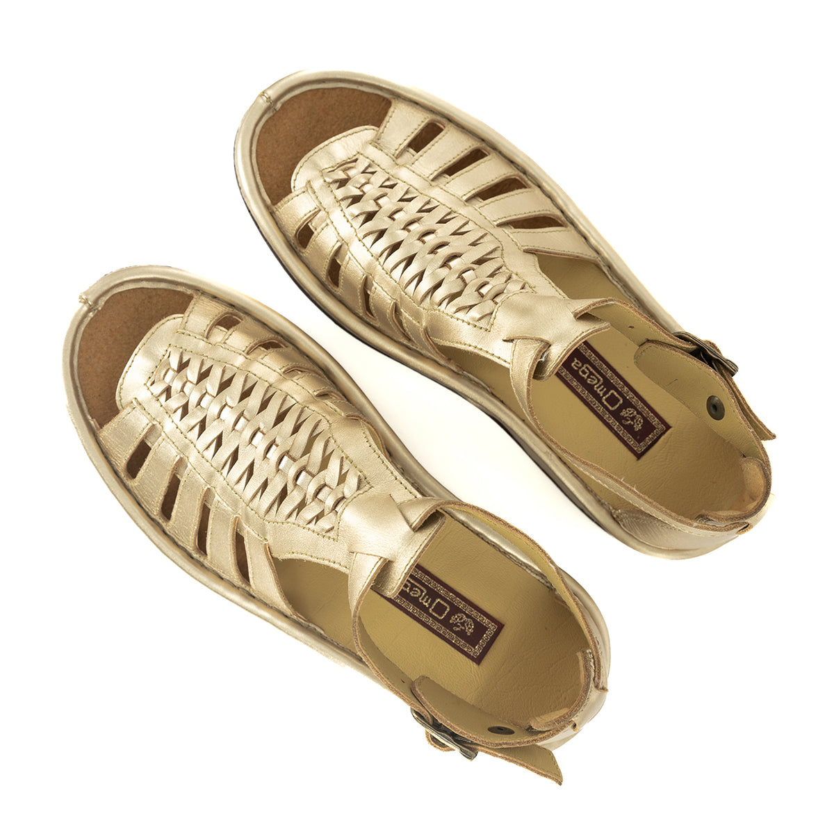 OLOM003 : Leather Sandal in Gold Foil Leather