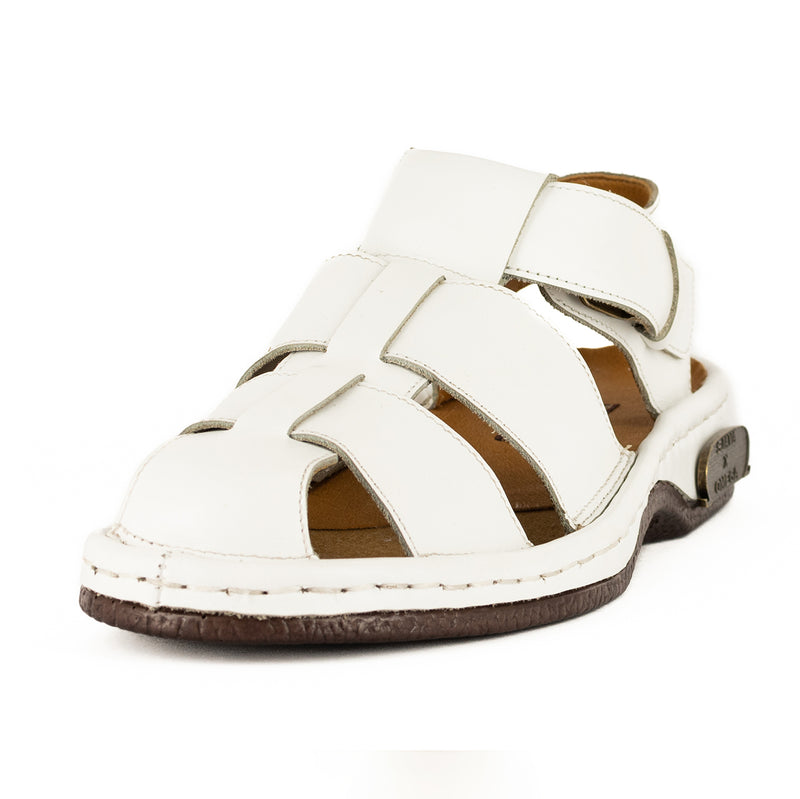 Sjava x Omega Collab : Leather Sandal in White Soft Saddle