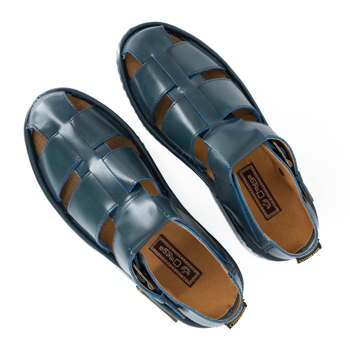 Sjava x Omega Collab : Leather Sandal in Navy Soft Saddle