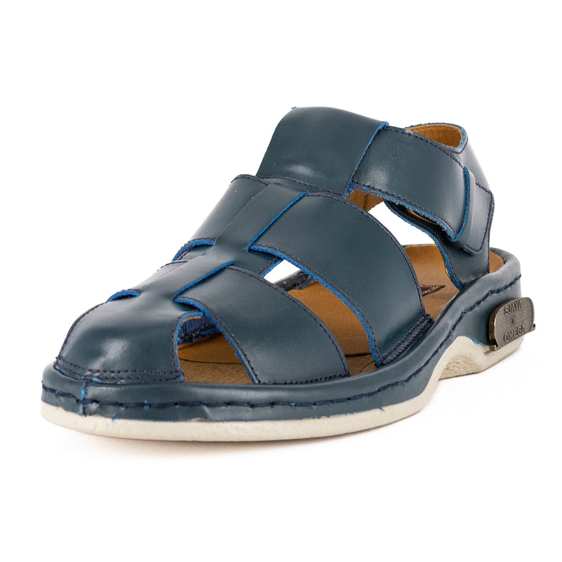 Sjava x Omega Collab : Leather Sandal in Navy Soft Saddle