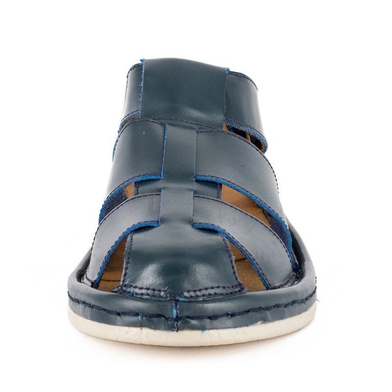 Sjava x Omega Collab : Leather Sandal in Navy Soft Saddle