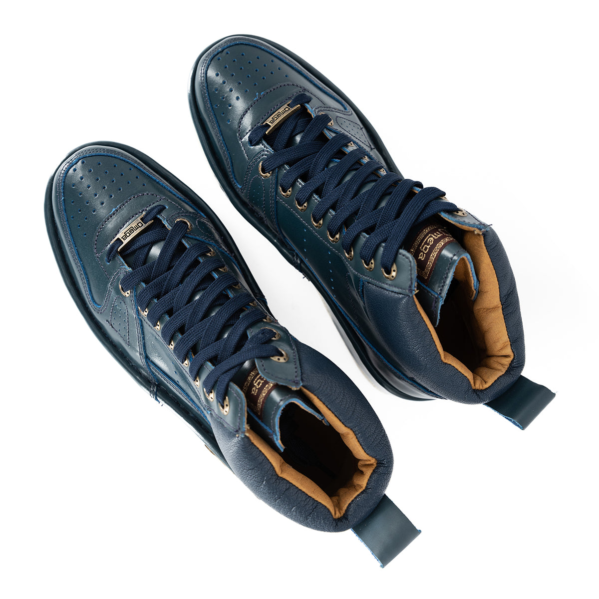 Sjava x Omega Collab : Leather Boot in Navy Soft Saddle