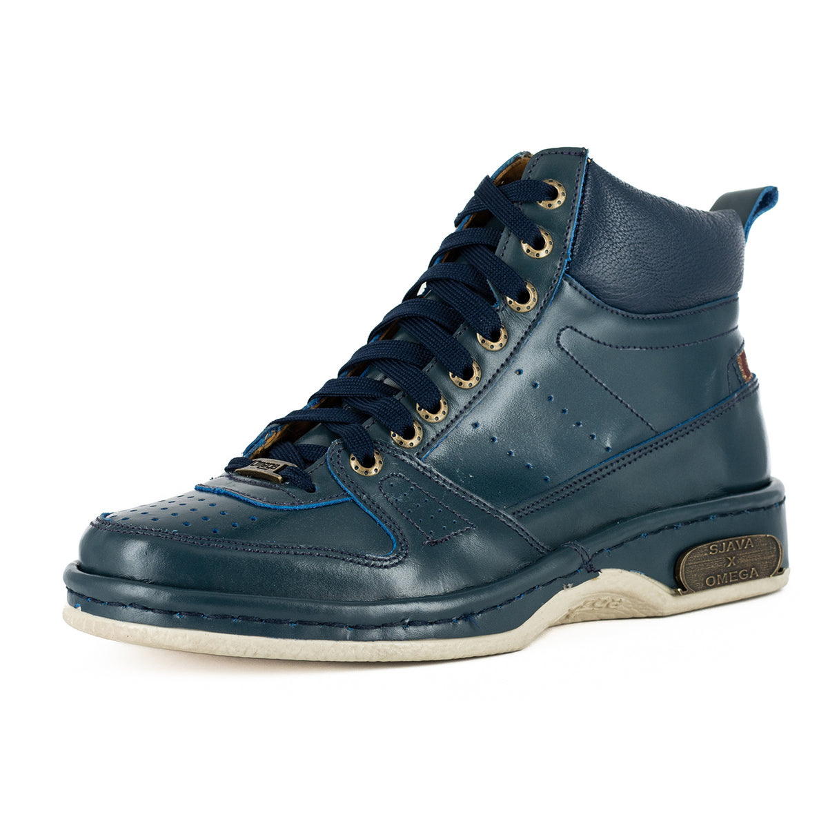 Sjava x Omega Collab : Leather Boot in Navy Soft Saddle