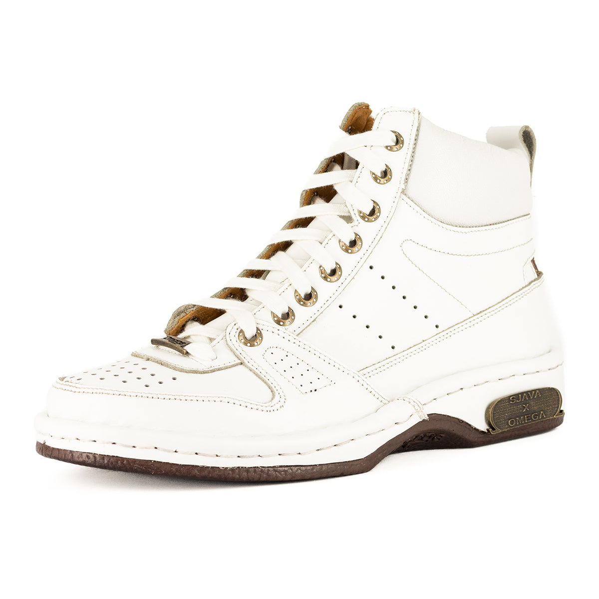 Sjava x Omega Collab : Leather Boot in White Cayak