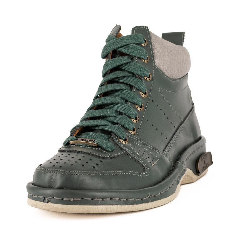 Sjava x Omega Collab : Leather Boot in Charcoal Grey Soft Saddle